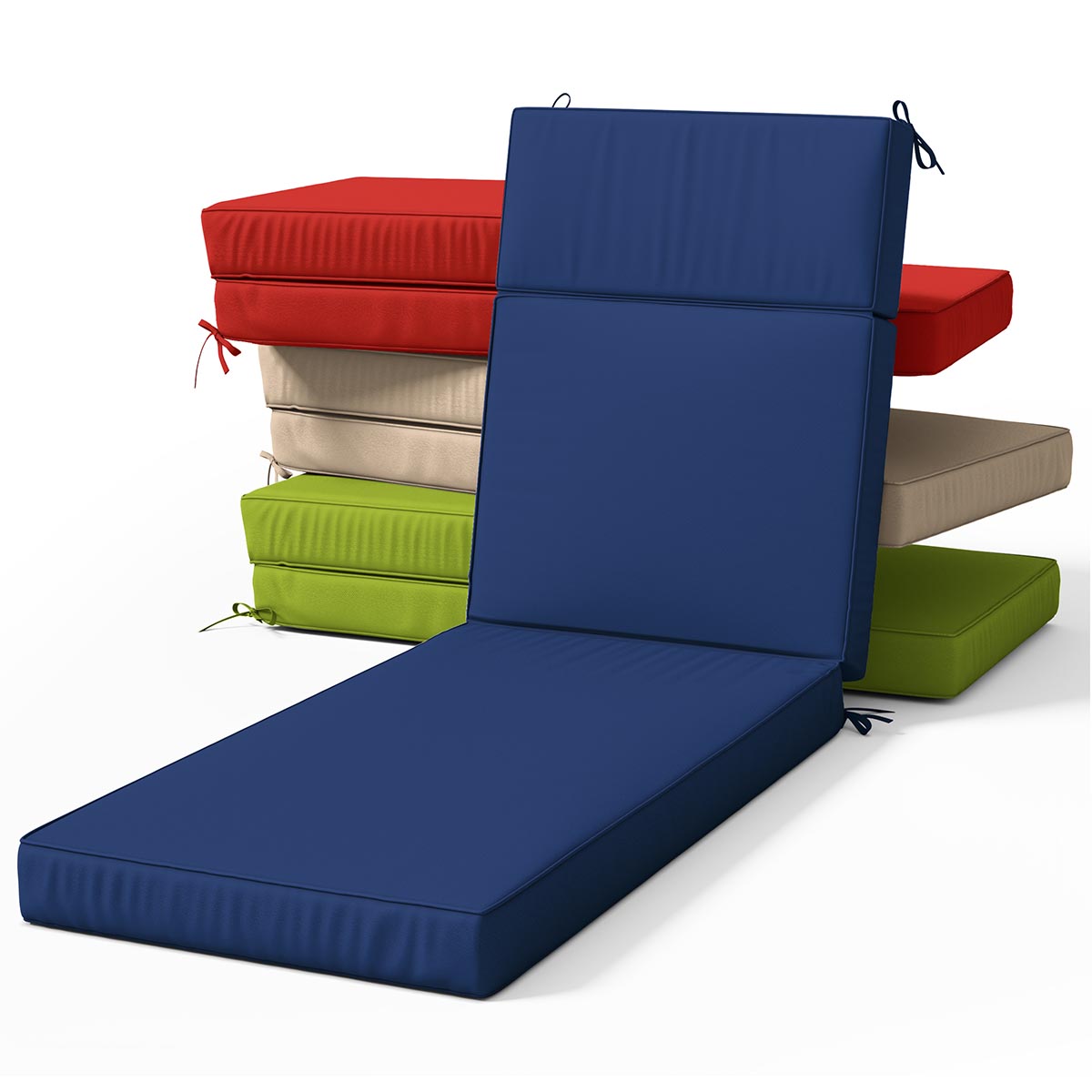 Stack of various colored cushions