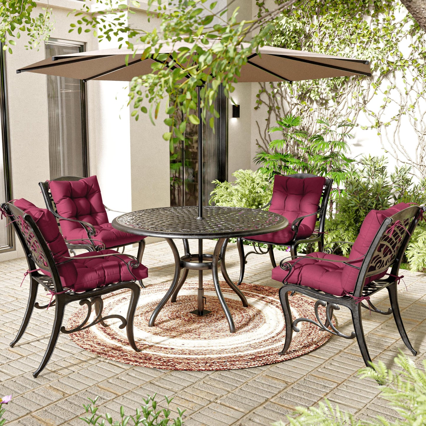 2PCS High Back Rocking Chair Cushions