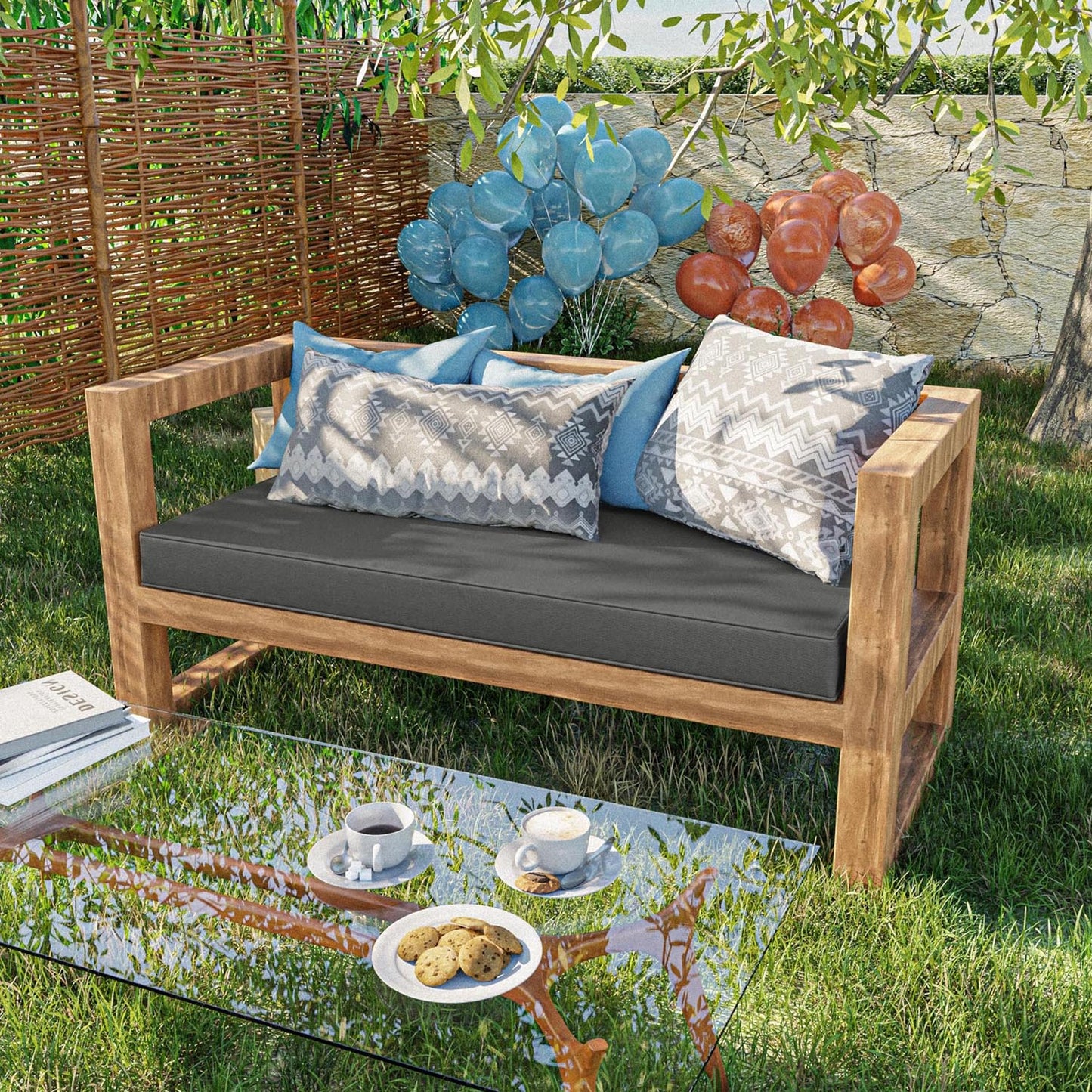 Outdoor Bench Cushion for Backyard Garden