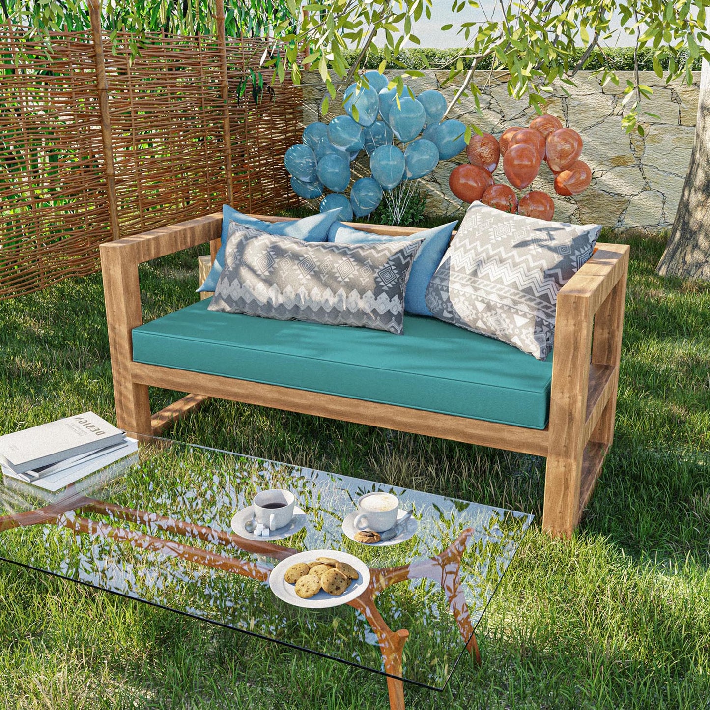 Outdoor Bench Cushion for Backyard Garden