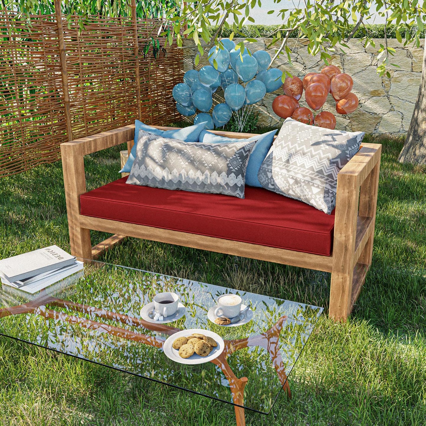 Outdoor Bench Cushion for Backyard Garden