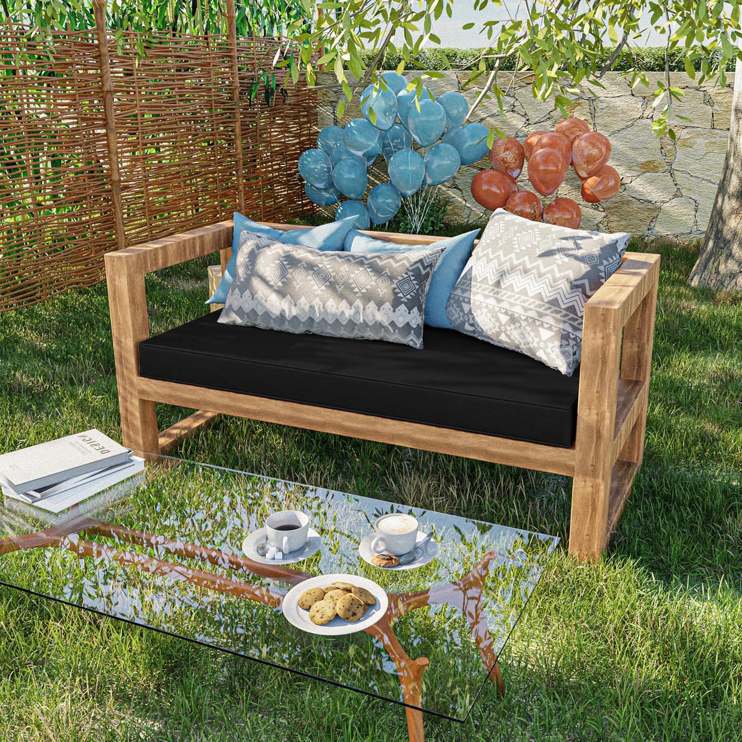 Outdoor Bench Cushion for Backyard Garden