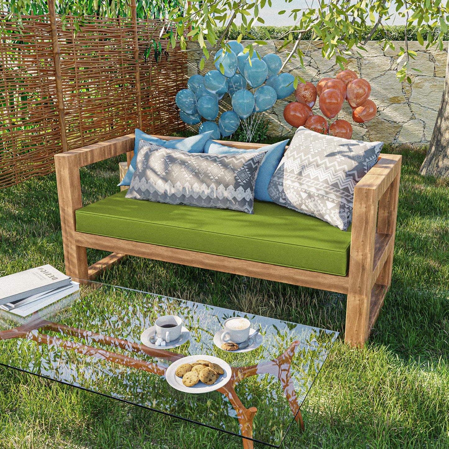 Outdoor Bench Cushion for Backyard Garden