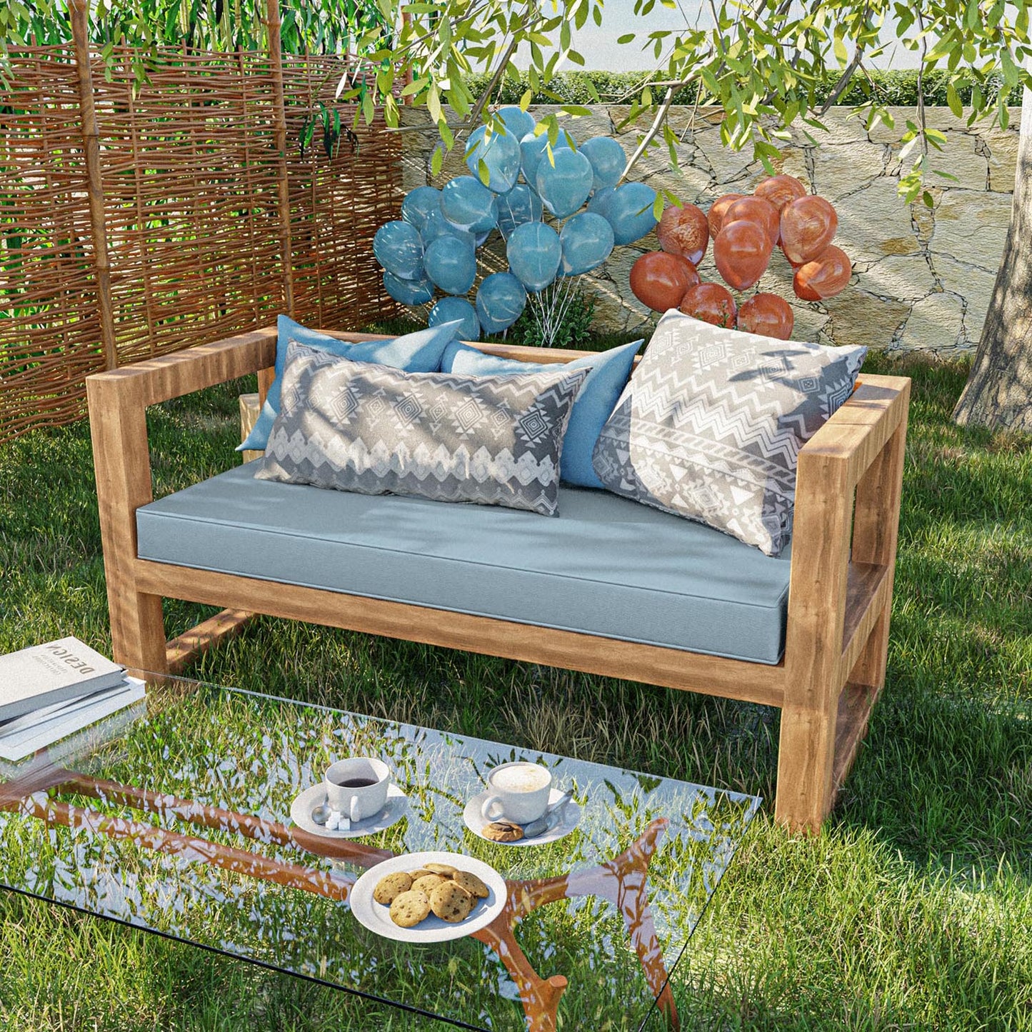 Outdoor Bench Cushion for Backyard Garden
