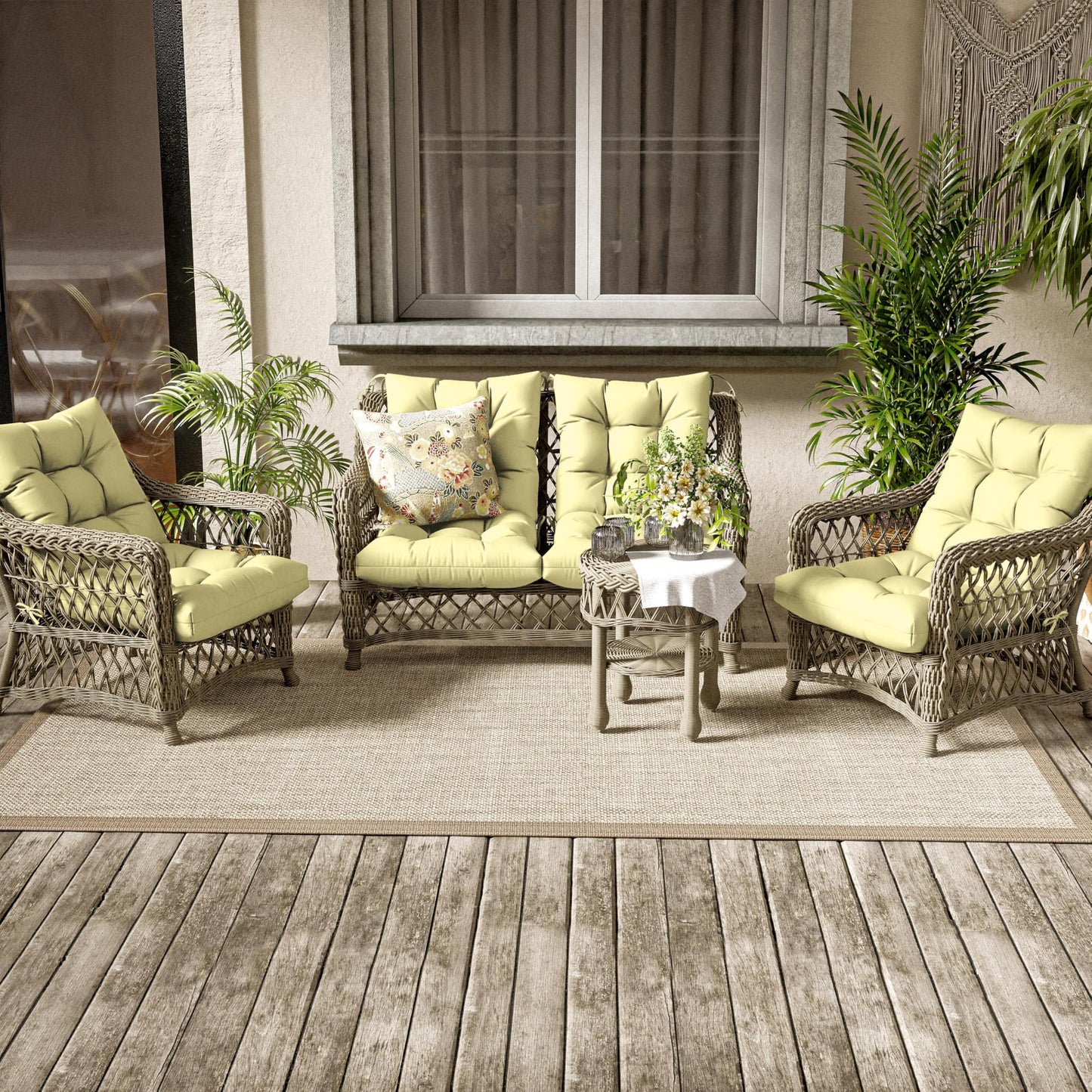 2PCS High Back Rocking Chair Cushions