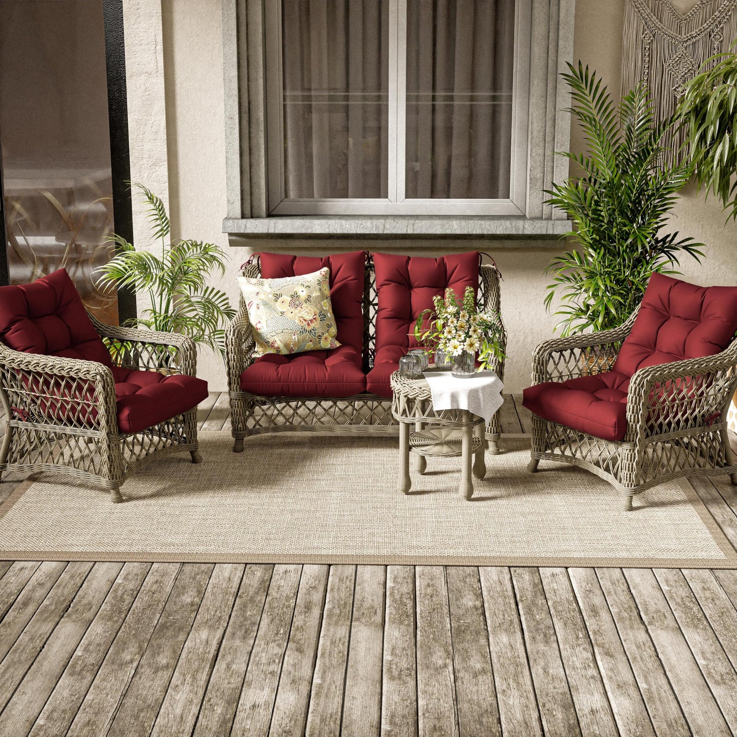 2PCS High Back Rocking Chair Cushions