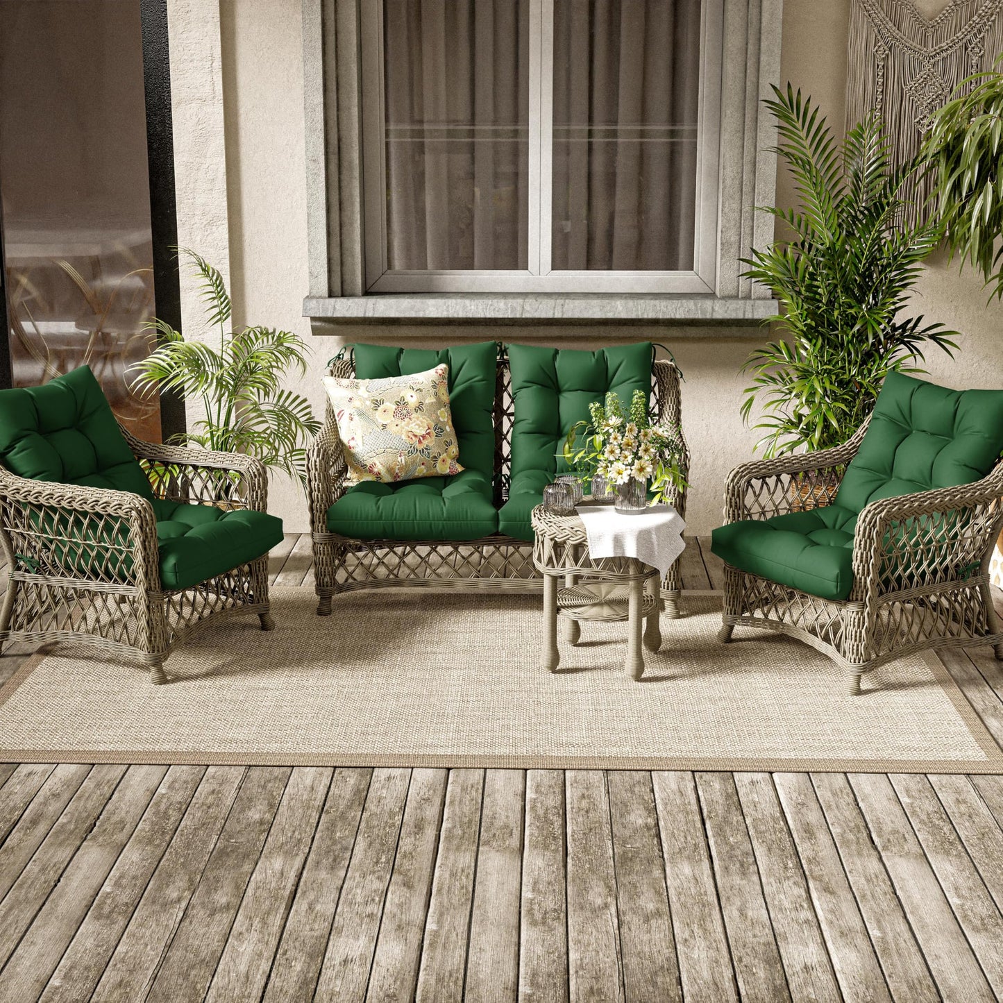 2PCS High Back Rocking Chair Cushions