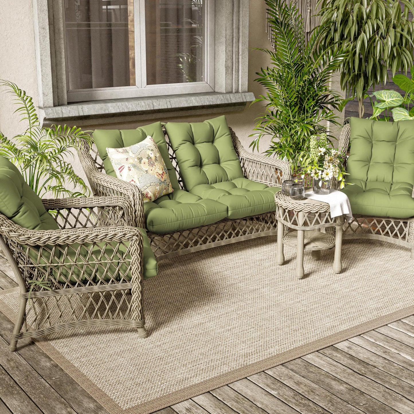 2PCS High Back Rocking Chair Cushions