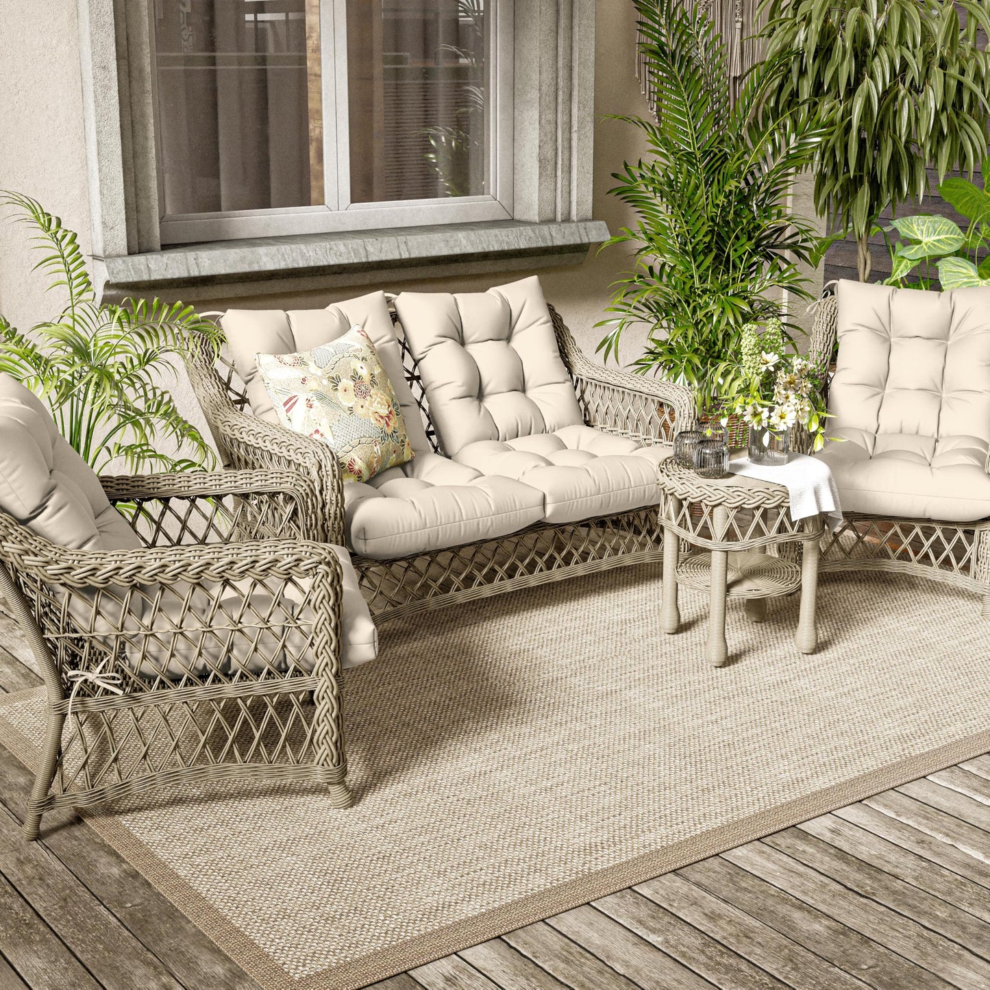 2PCS High Back Rocking Chair Cushions