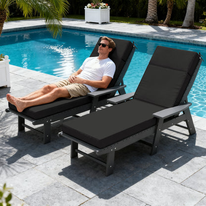2PCS Outdoor Chaise Lounge Cushions