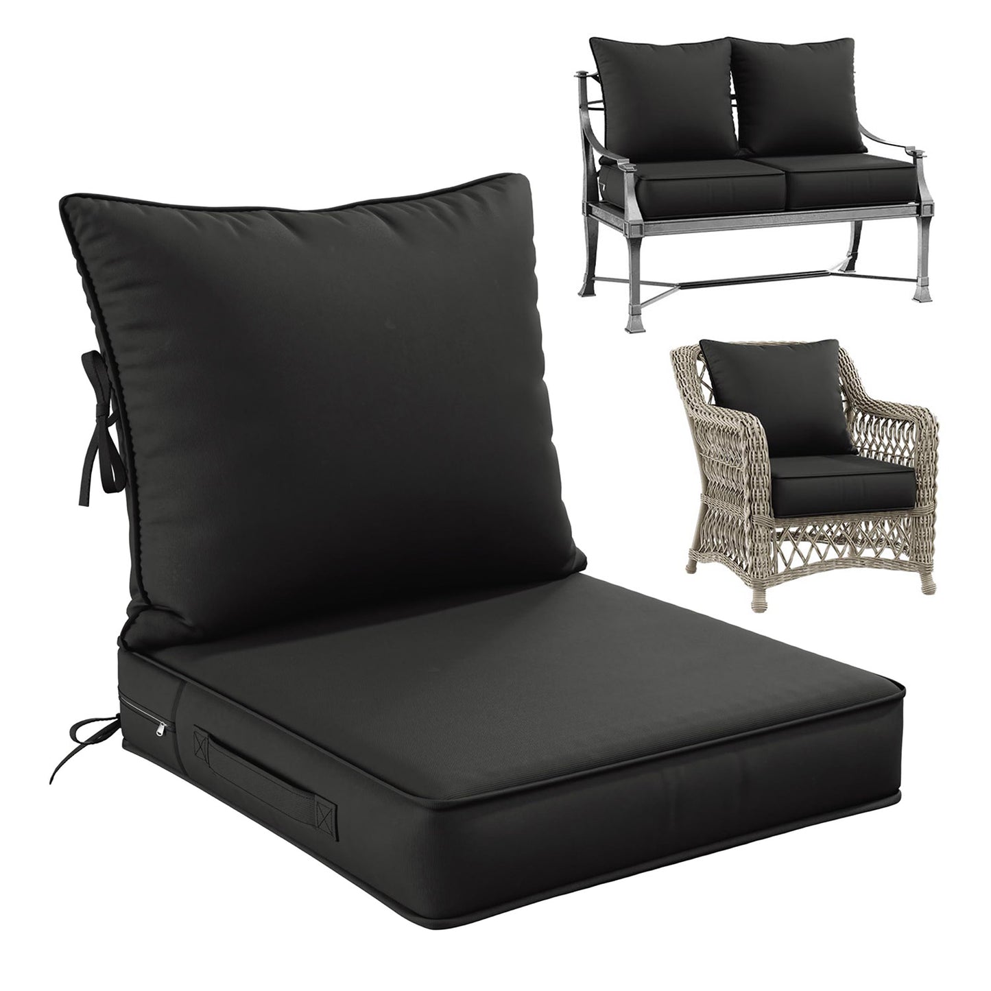 Deap Seat & Backrest Cushions Set