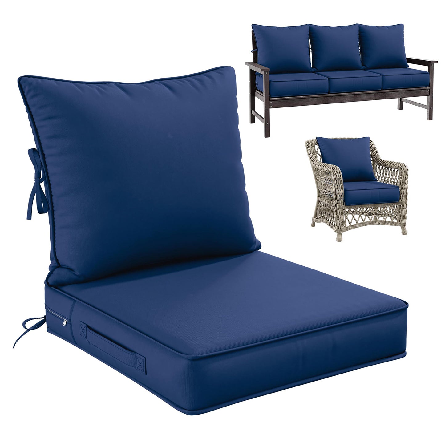 Deap Seat & Backrest Cushions Set