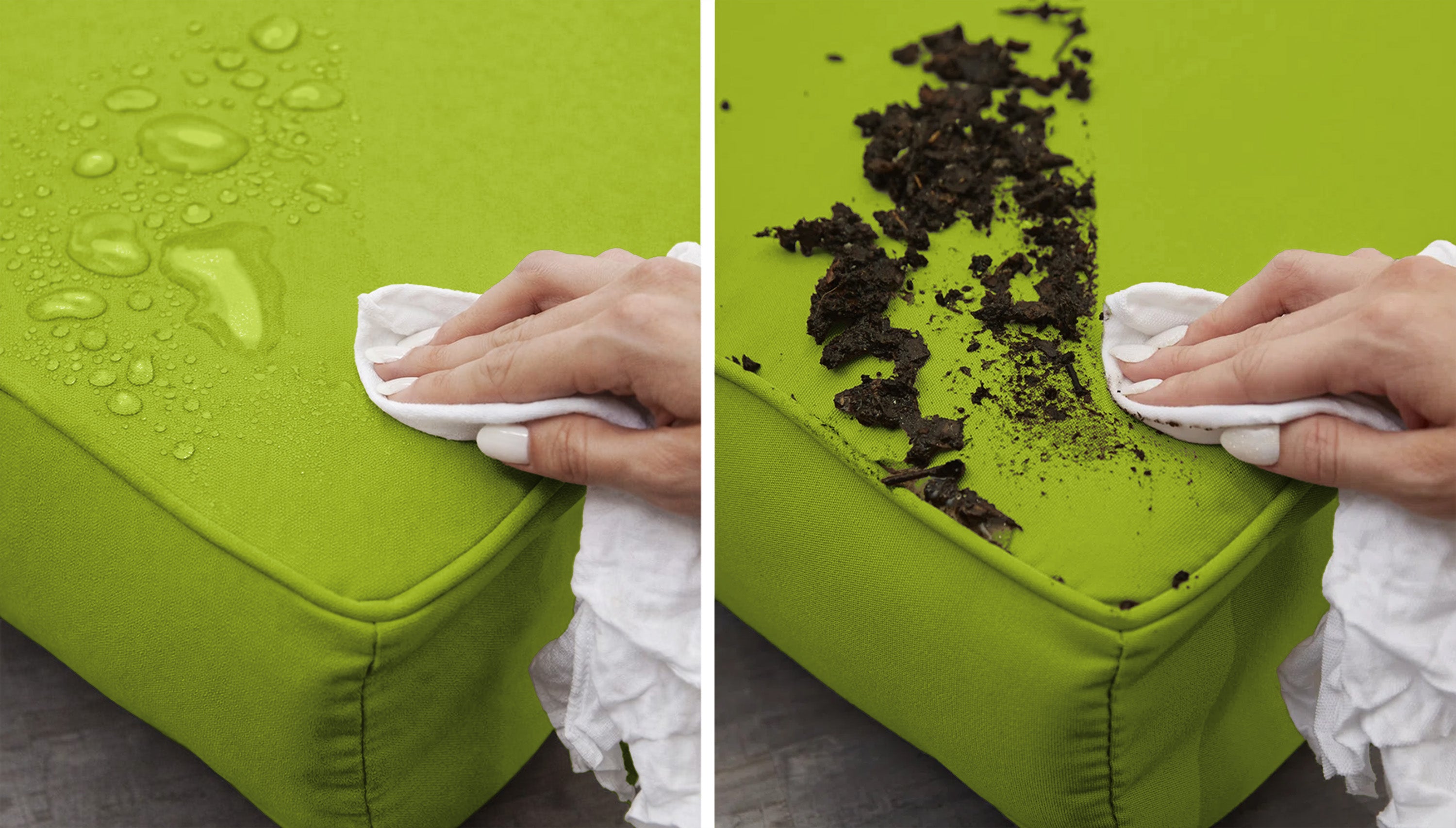 wipe off spills and dirts, easy to clean outdoor fabric of snubbull replacement cushions