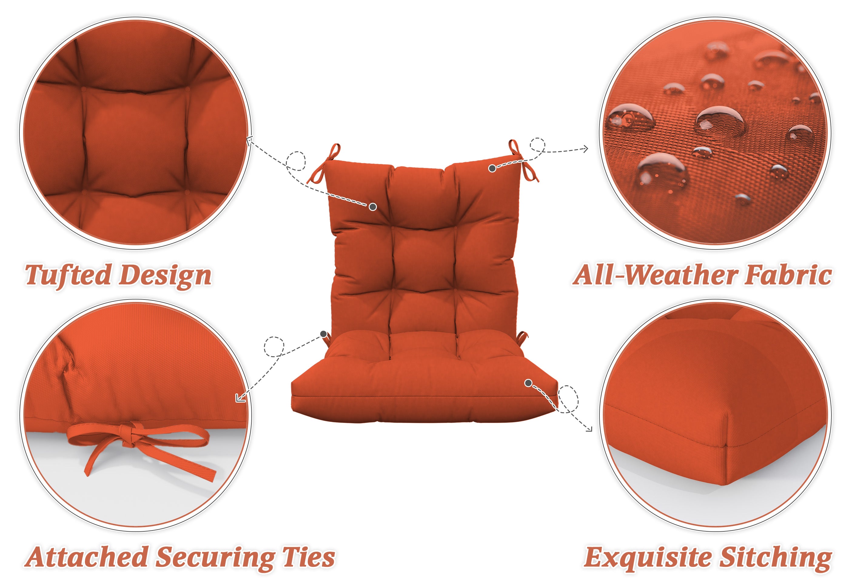 details of high back cushions