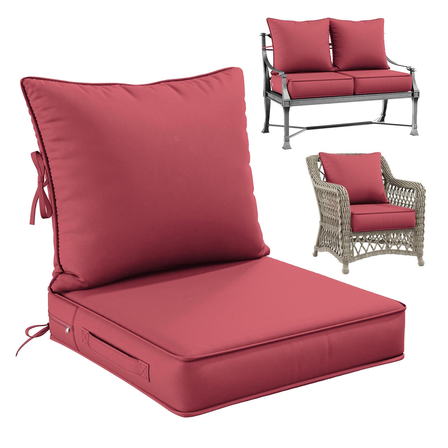 Deap Seat & Backrest Cushions Set