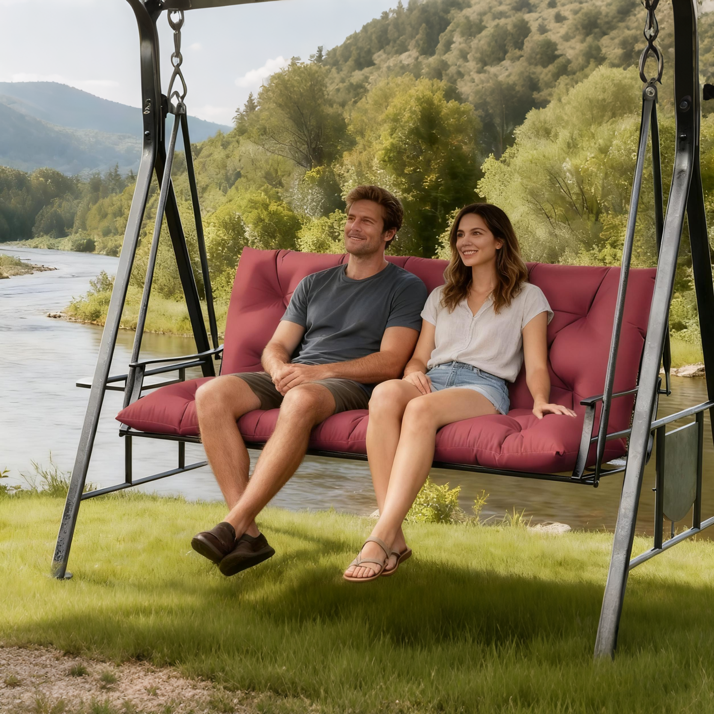 Porch Swing Cushion with Backrest