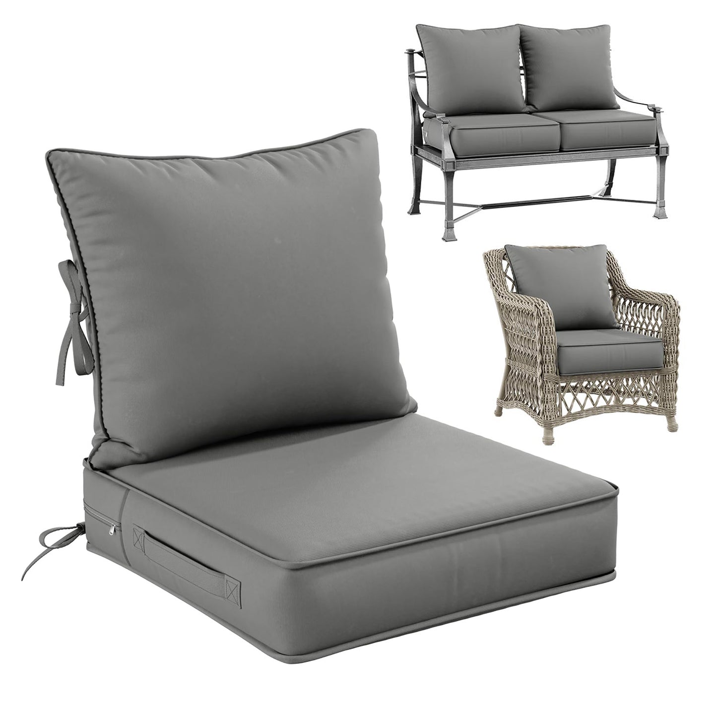 Deap Seat & Backrest Cushions Set