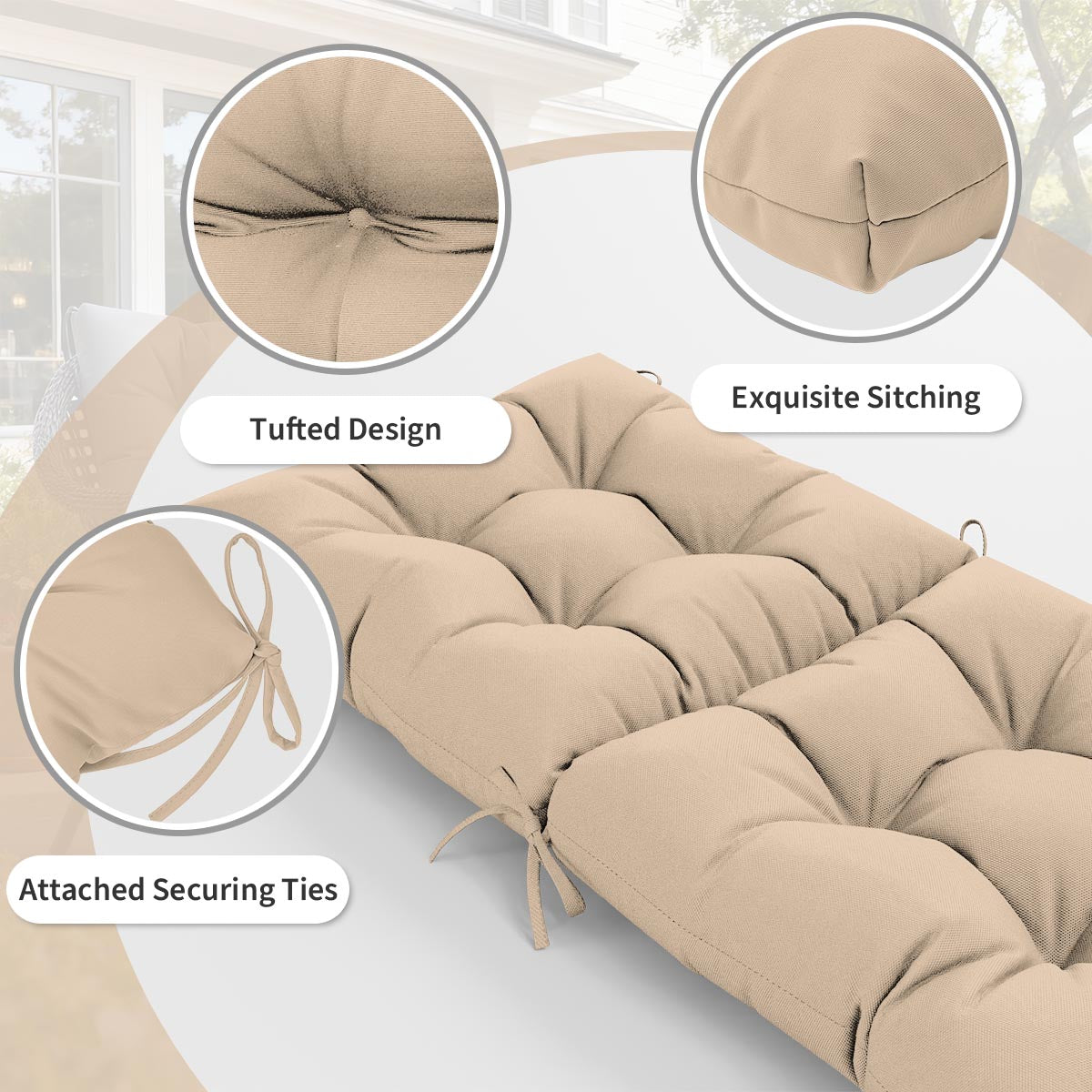 4PCS High Back Rocking Chair Cushions