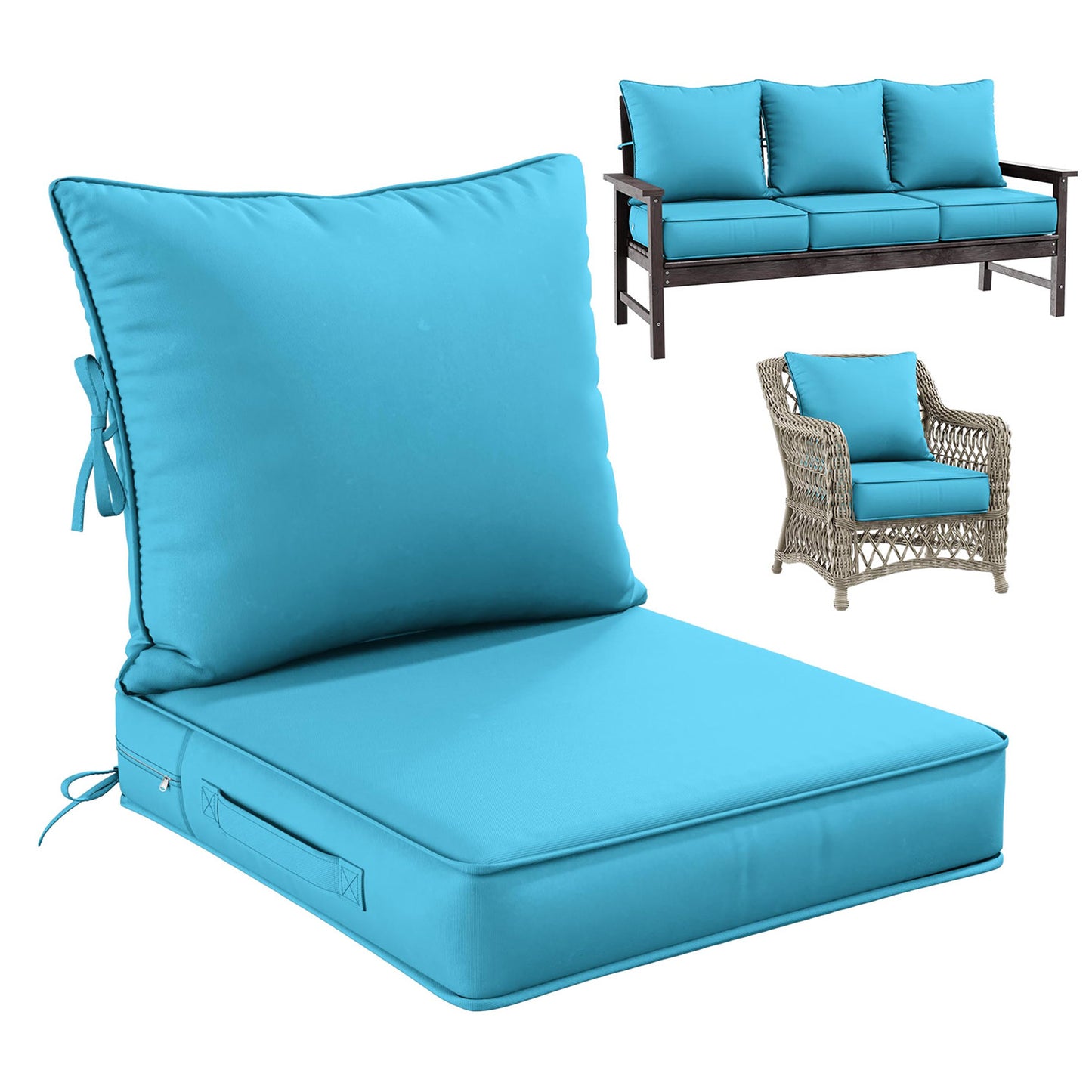 Deap Seat & Backrest Cushions Set