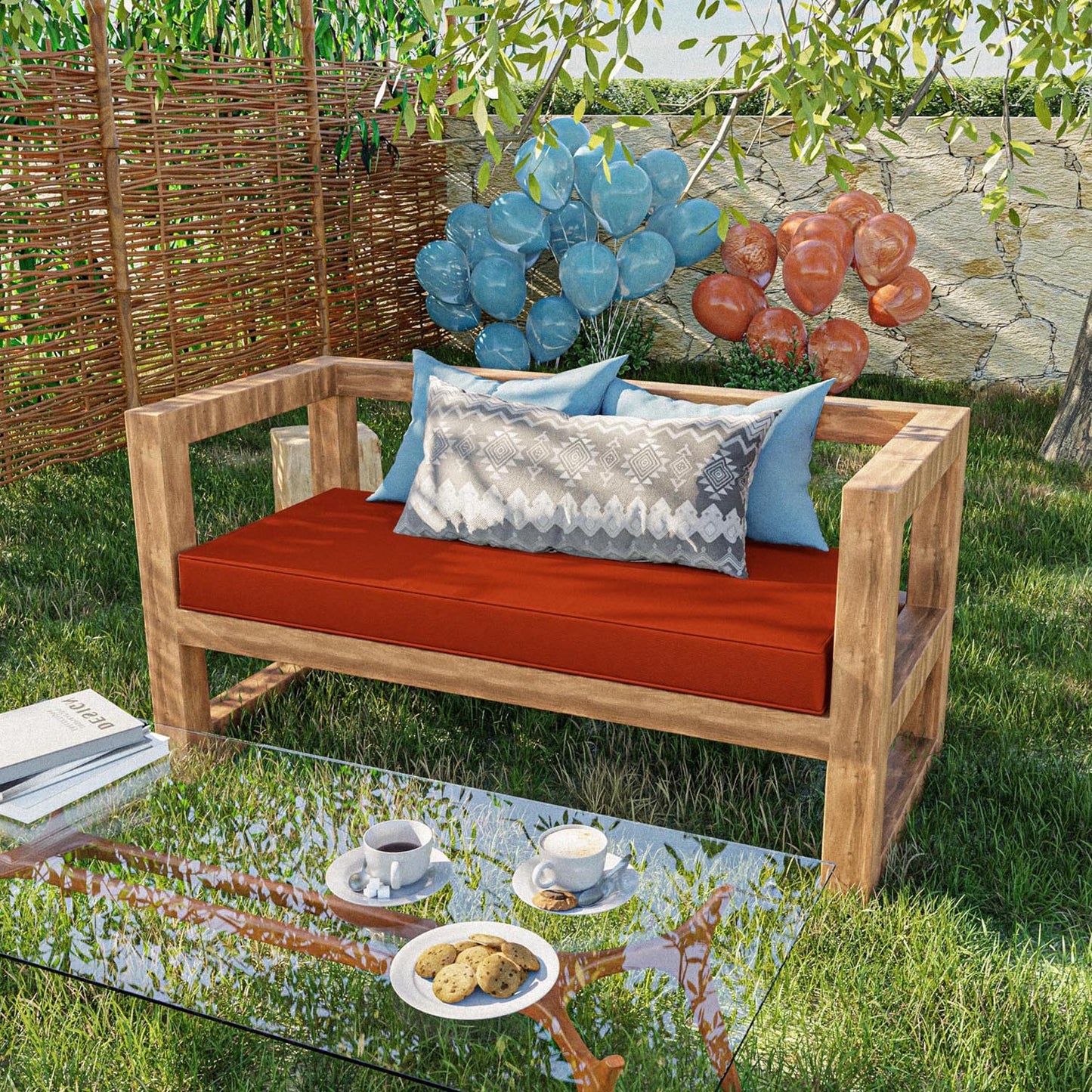 Outdoor Bench Cushion for Backyard Garden