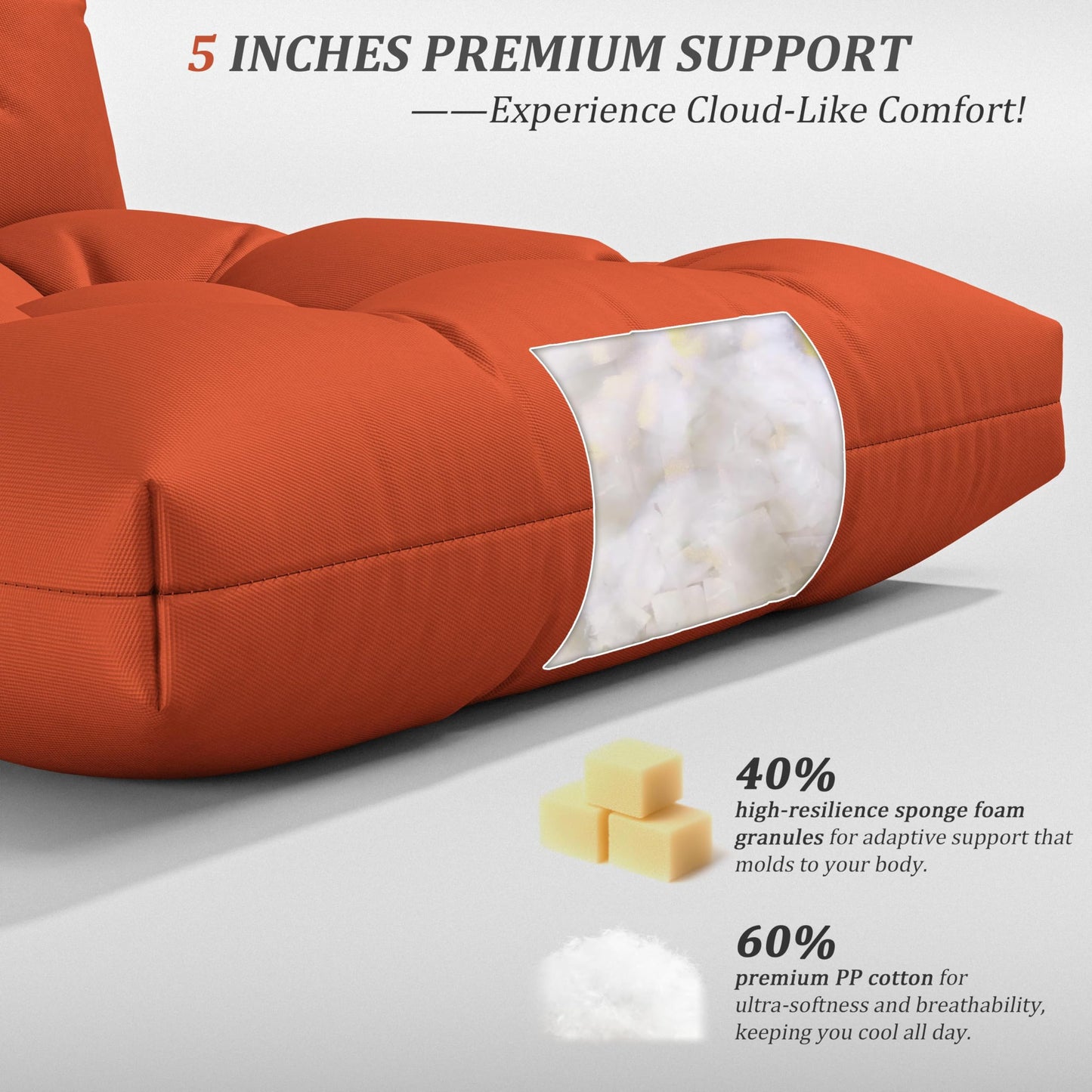 2PCS High Back Rocking Chair Cushions