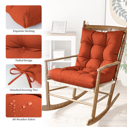 2PCS High Back Rocking Chair Cushions