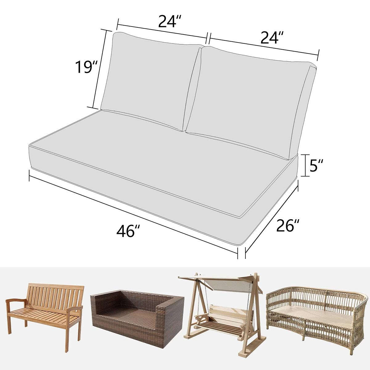 Outdoor Loveseat Cushion Snubbull