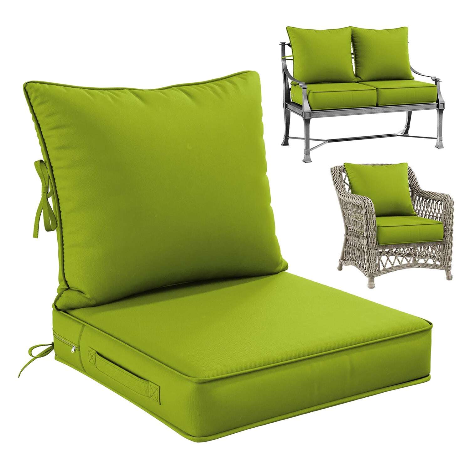 Outdoor Seat Cushion Pillow Set Snubbull