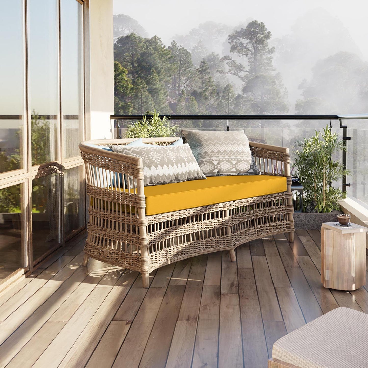 Outdoor Bench Cushion for Backyard Garden