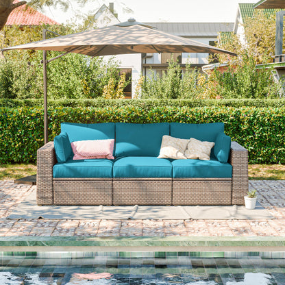 Patio Sofa Cushion Set (3-Seater, 8 Pieces)