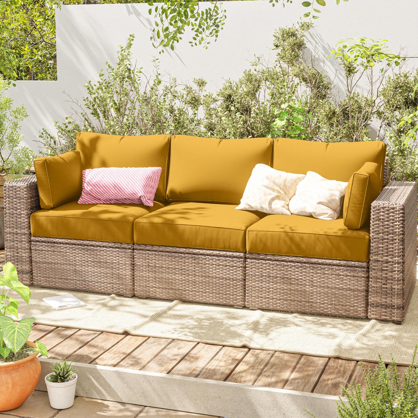 Outdoor Cushion Cover Replacement for 3-Seat Sofa