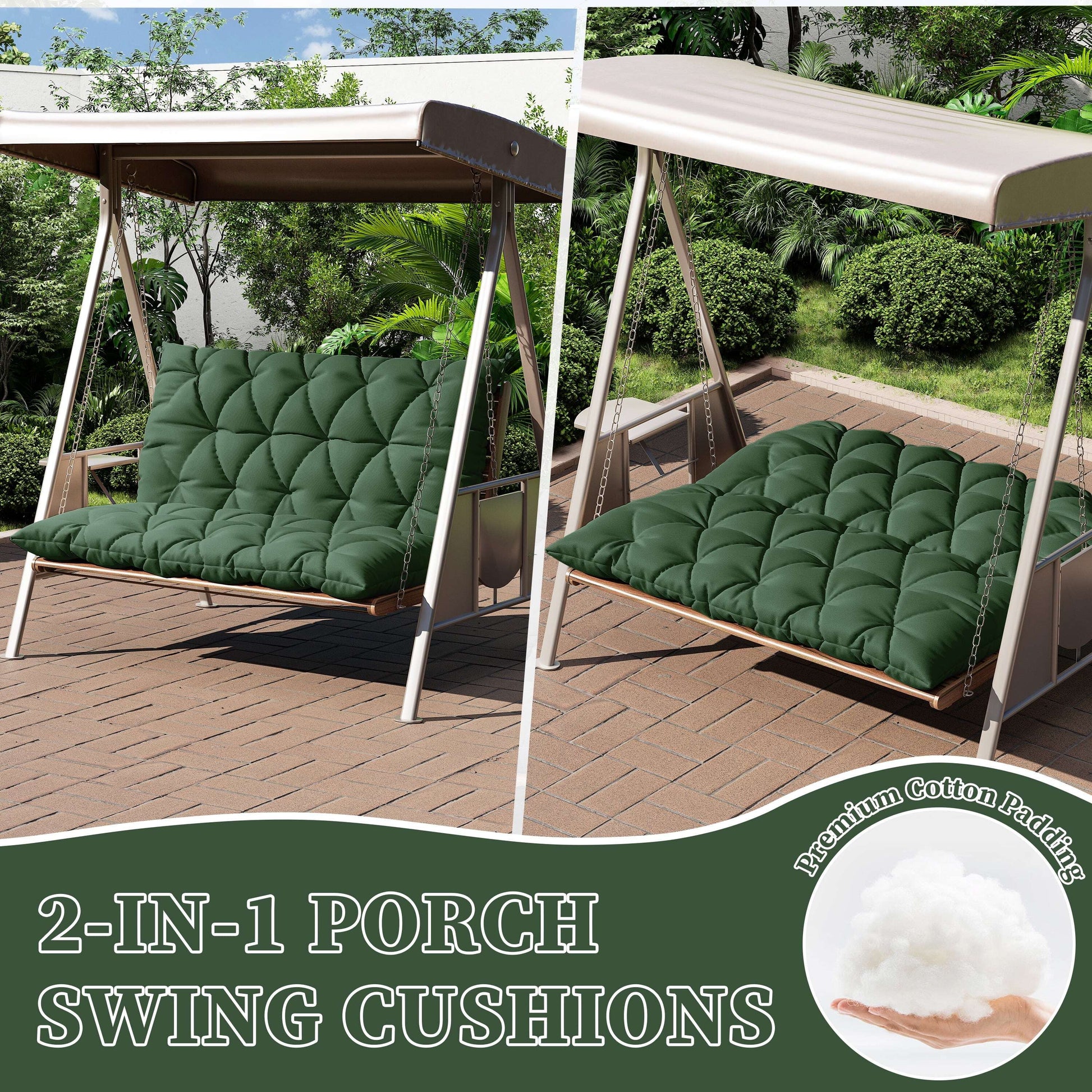 Porch Swing Cushion with Backrest Snubbull