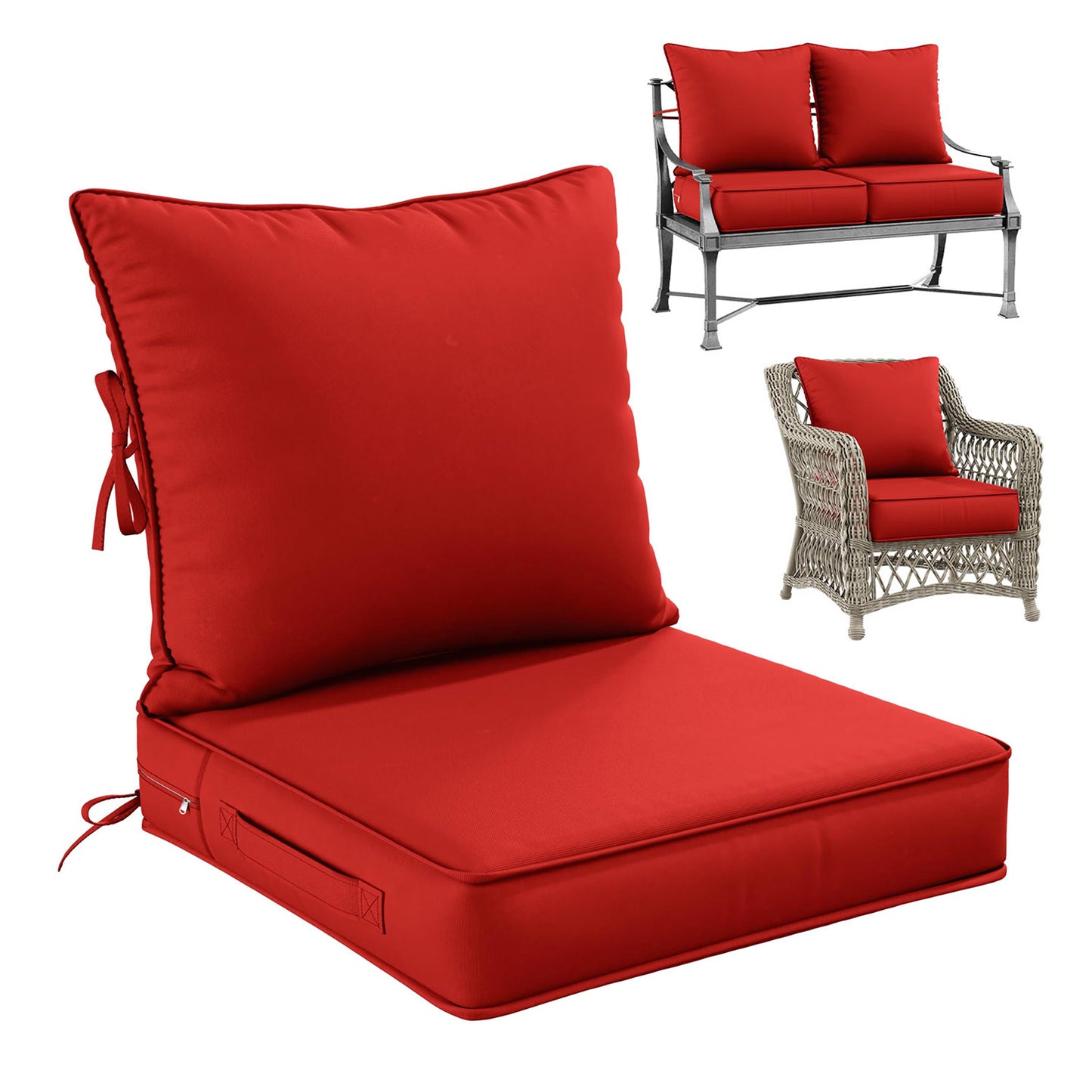 Deap Seat & Backrest Cushions Set