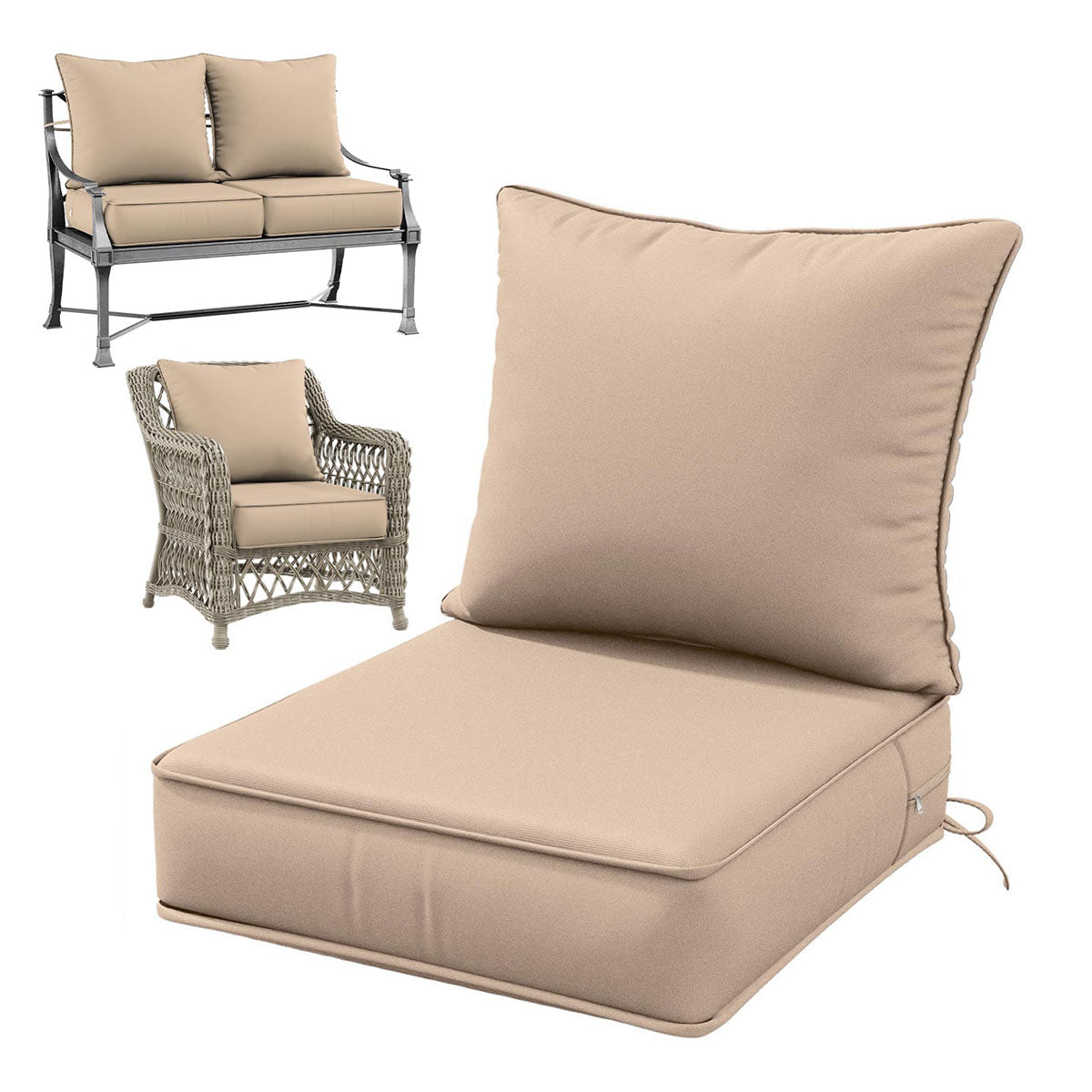 Deap Seat & Backrest Cushions Set