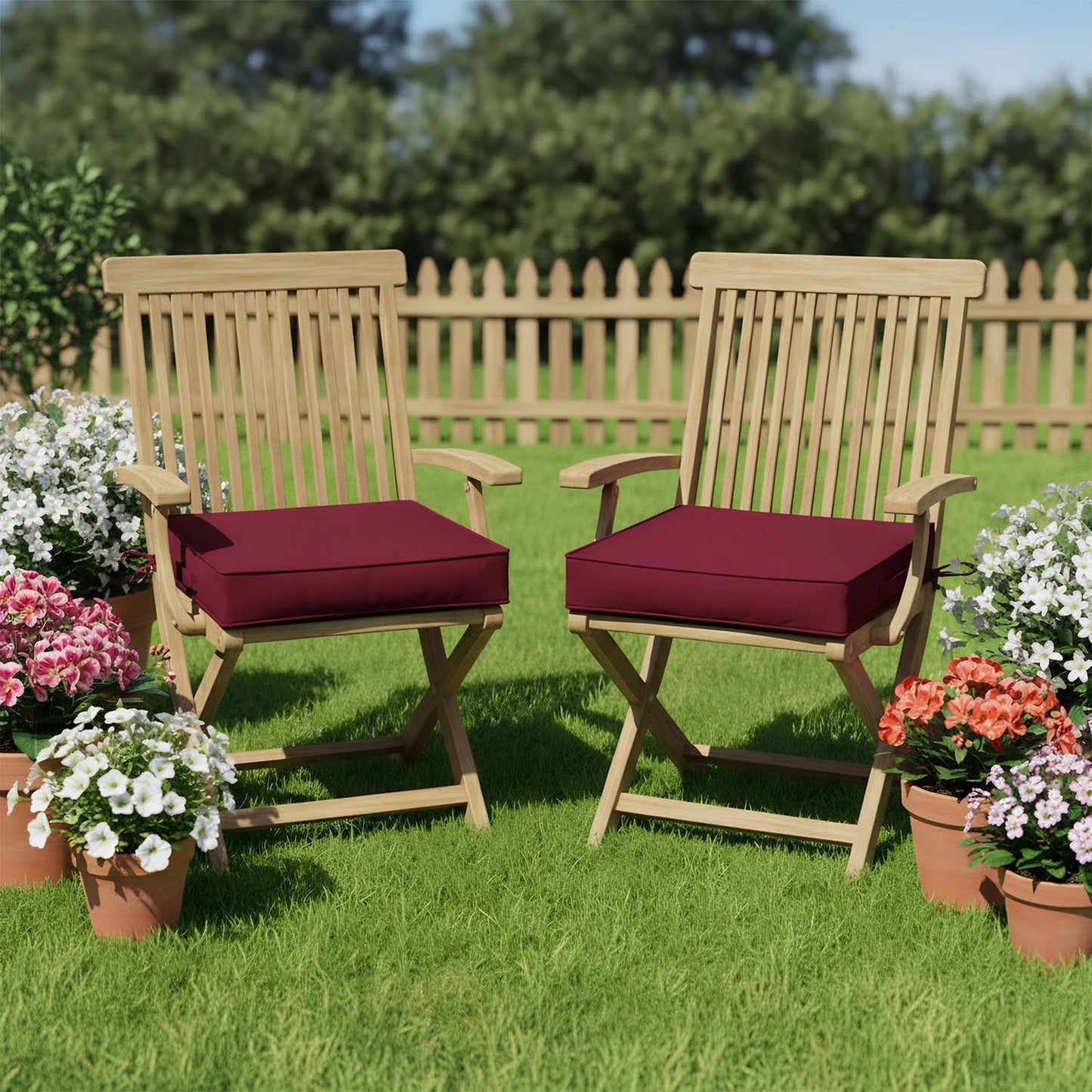 2PCS Outdoor Patio Seat Pads