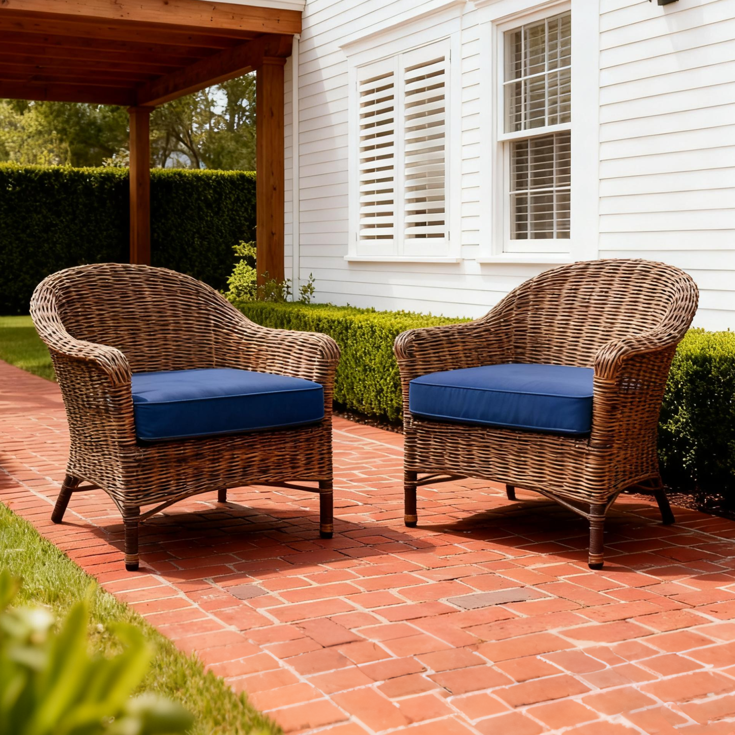 2PCS Outdoor Patio Seat Pads