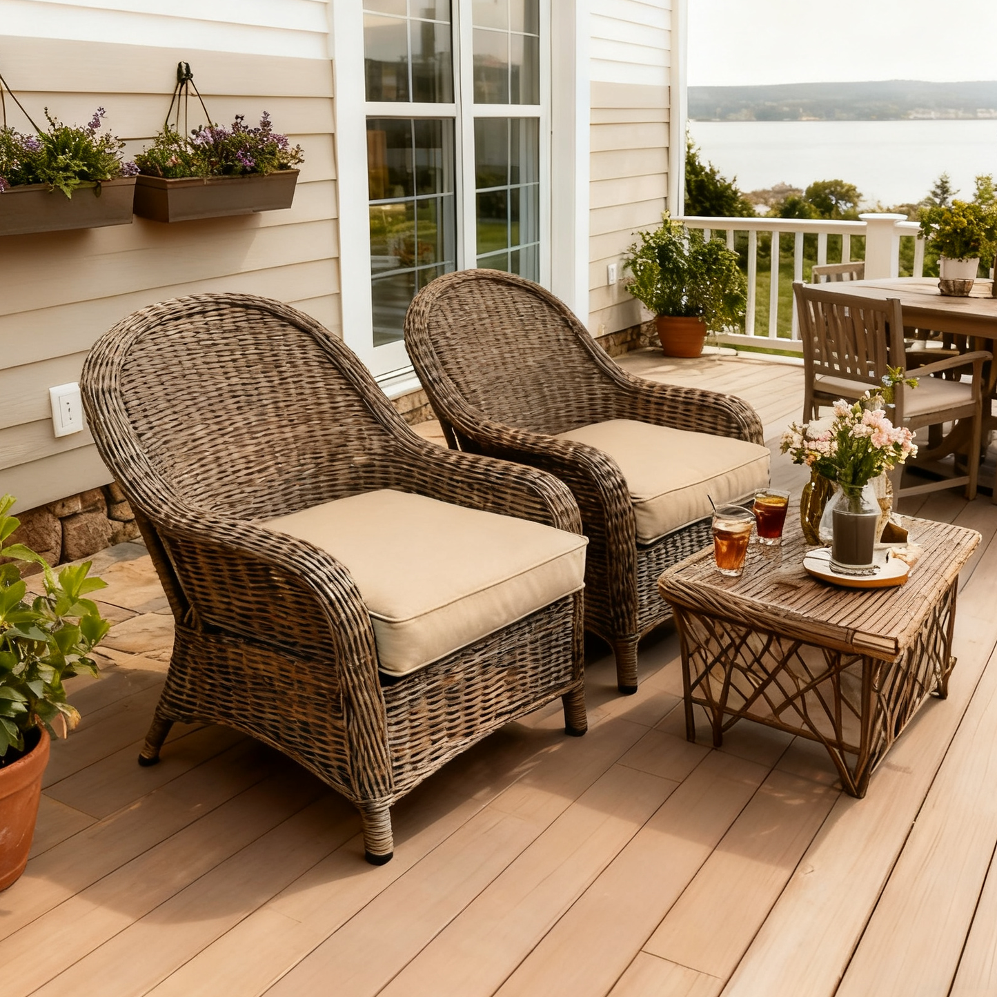 2PCS Outdoor Patio Seat Pads