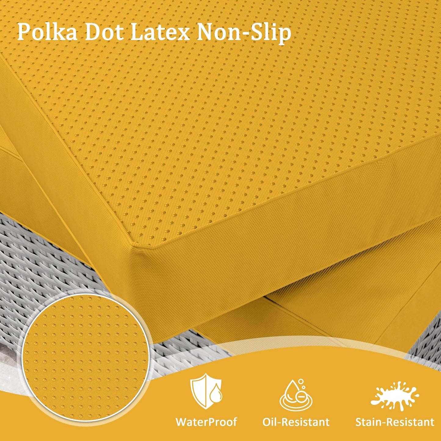 4" Patio Sectional Cushion Set (6-Seater, 14 Pieces)