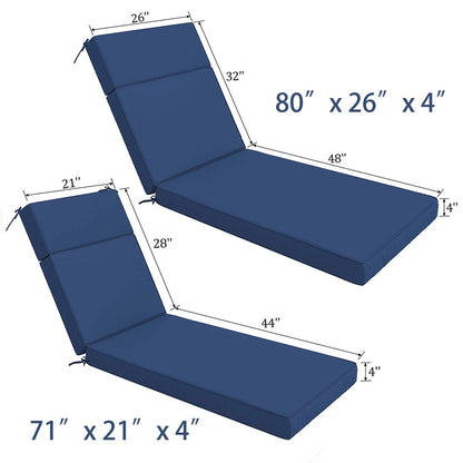 Blue lounge cushion with dimensions
