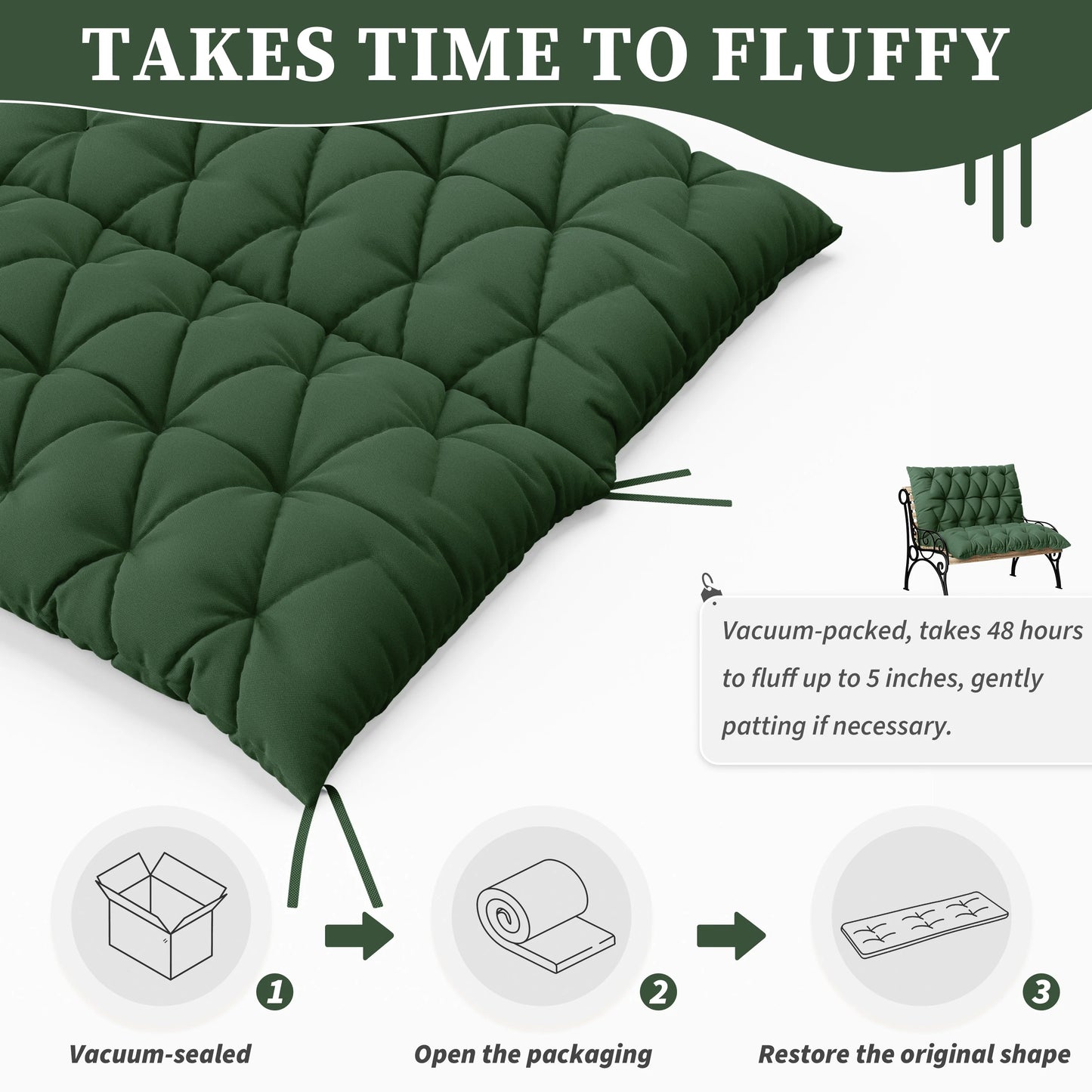 Porch Swing Cushion with Backrest