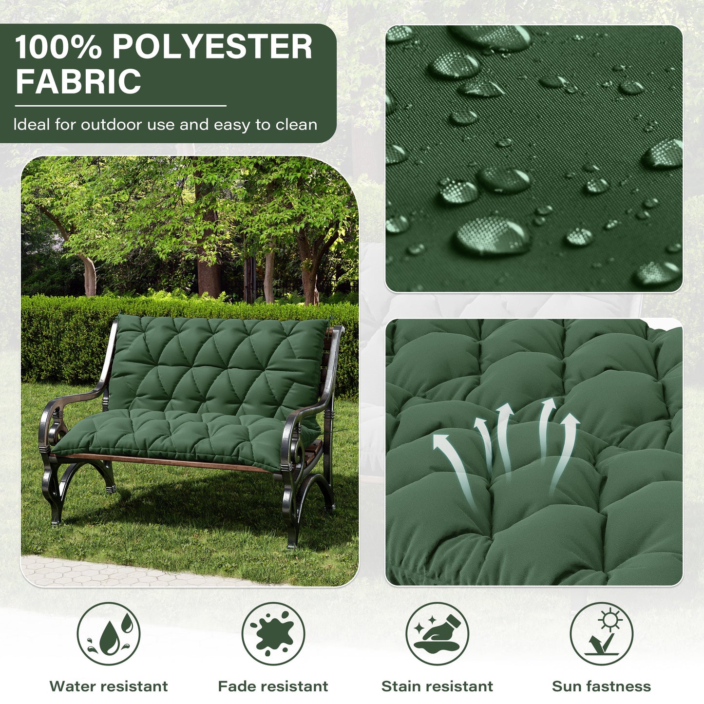 Porch Swing Cushion with Backrest