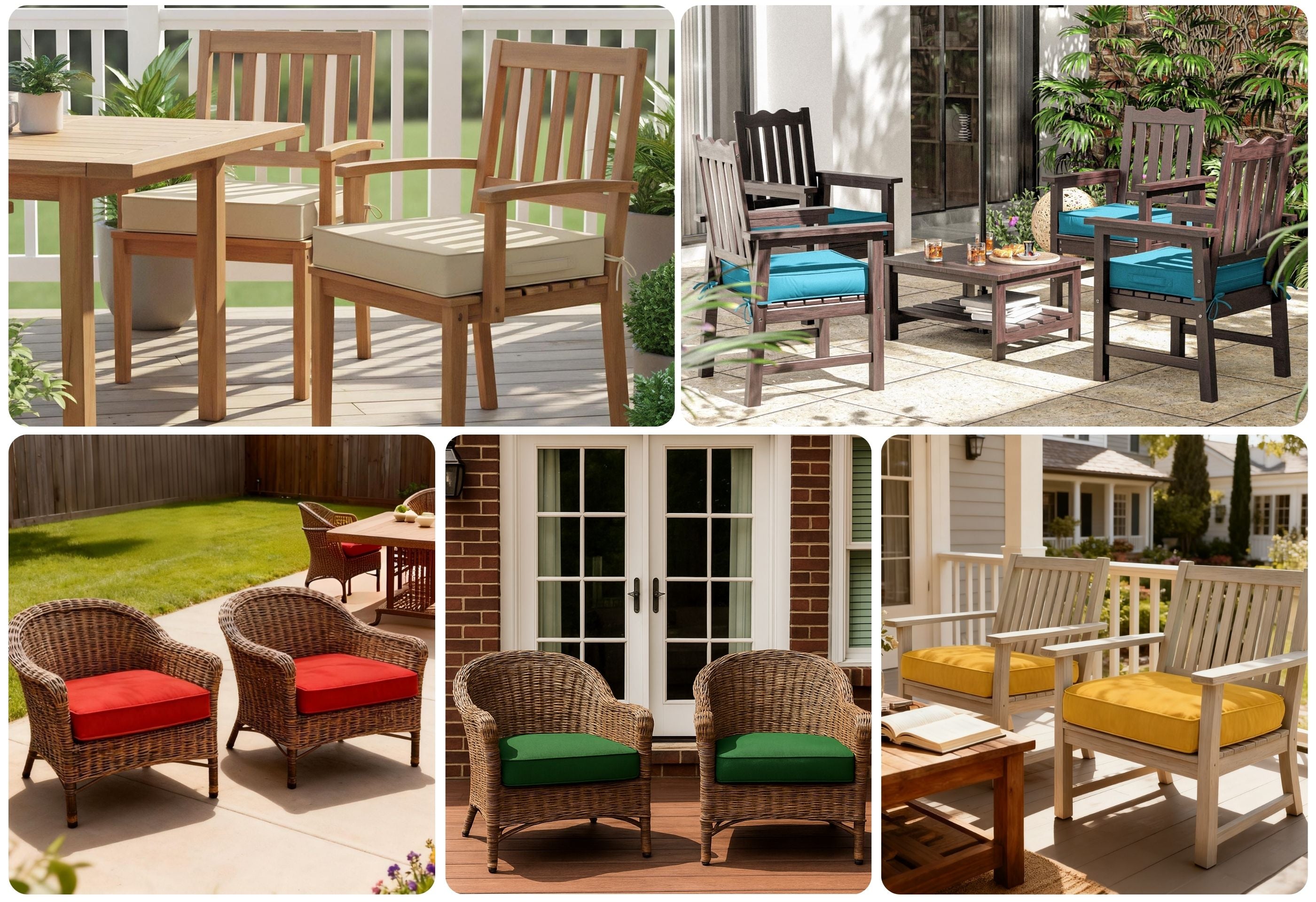 patio seat cushions for chairs and wicker furniture