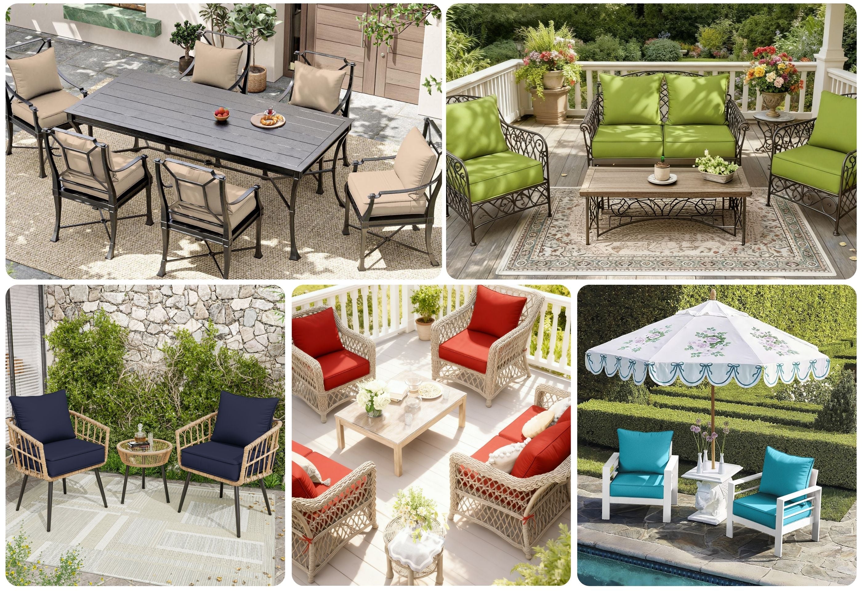 outdoor cushion set can be used in different chairs and places