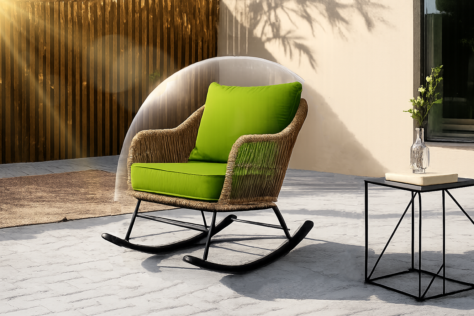 uv resistant outdoor fabric of seat cushion and back pillow set