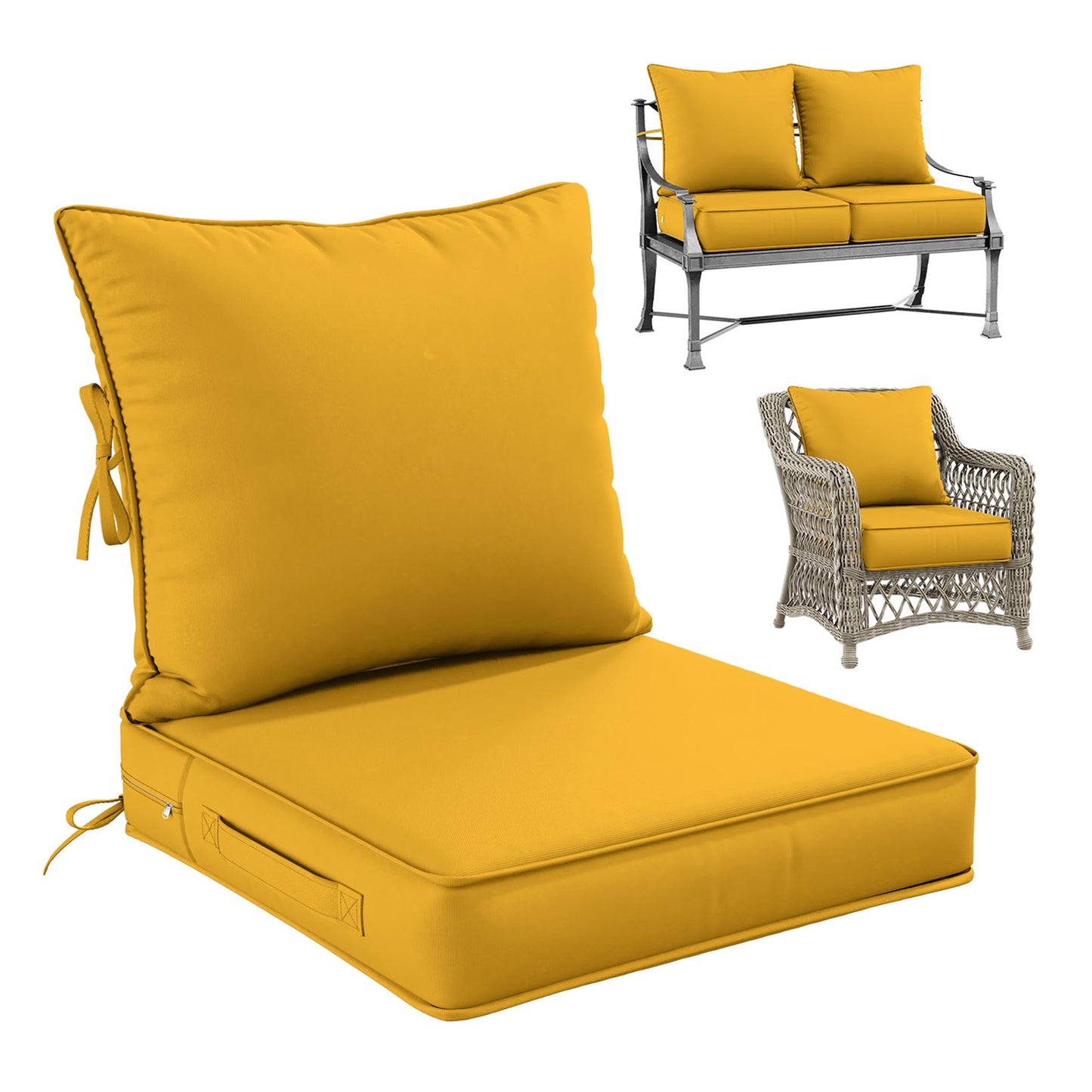 Deap Seat & Backrest Cushions Set